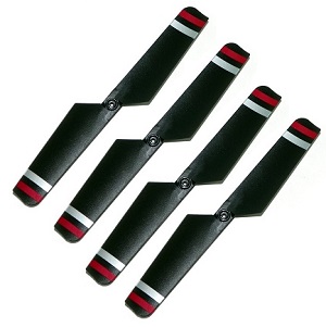 MJX F-series F45 F645 helicopter spare parts tail blade (Red) 4pcs - Click Image to Close