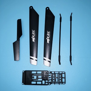 MJX F49 F649 Tail support bar and fixed set + Tail blade + Main blades + Bottom board set - Click Image to Close