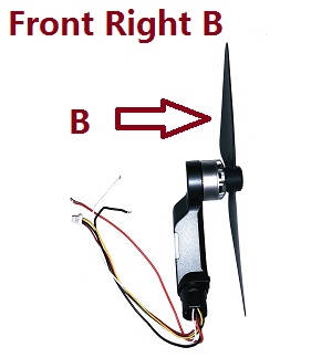 SJRC F7 F7S 4K Pro RC Drone spare parts side motor bar with blade Front B - Click Image to Close