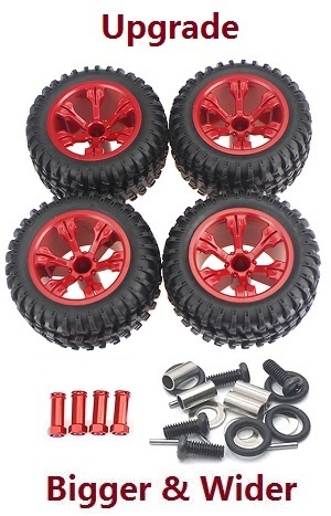 Feiyue FY01 FY02 FY03 FY03H FY04 FY05 RC truck car spare parts upgrade tires 4pcs (Red)