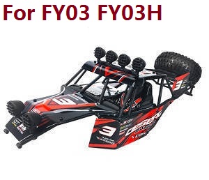 Feiyue FY01 FY02 FY03 FY03H FY04 FY05 RC truck car spare parts upper cover car shell frame assembly for FY03 FY03H (Red)
