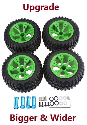 Feiyue FY06 FY07 RC truck car spare parts upgrade tires (Green) - Click Image to Close