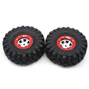 Feiyue FY06 FY07 RC truck car spare parts tire 2pcs (Red) - Click Image to Close