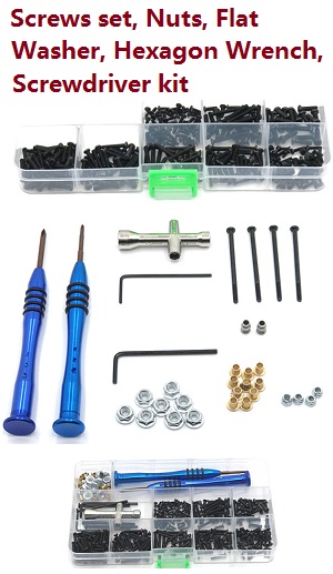 Feiyue FY06 FY07 RC truck car spare parts Screws set, Nuts, Flat Washer, Hexagon Wrench, Screwdriver kit