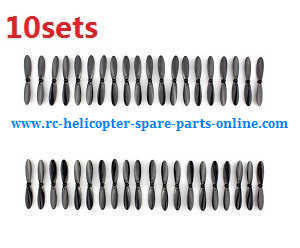 H107P Hubsan X4 Plus RC Quadcopter spare parts main blades (Black 10sets) - Click Image to Close