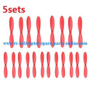 H107P Hubsan X4 Plus RC Quadcopter spare parts main blades (Red 5sets) - Click Image to Close
