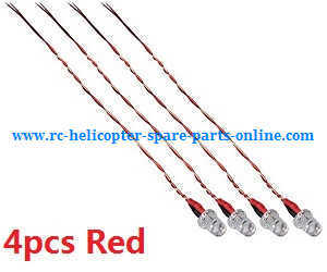H107P Hubsan X4 Plus RC Quadcopter spare parts LED lamp (4pcs Red) - Click Image to Close