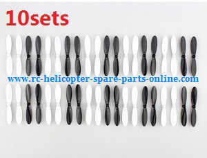 H107P Hubsan X4 Plus RC Quadcopter spare parts main blades (Black-White 10sets) - Click Image to Close