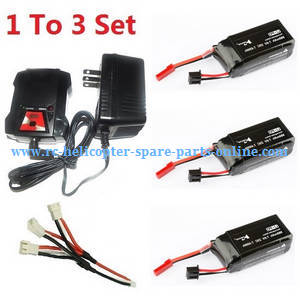 Hubsan H123D RC Quadcopter spare parts 1 to 3 charger set + 3*7.6V 980mAh battery set