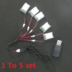 JJRC H20H RC quadcopter drone spare parts 3.7V 150mAh battery *5 + 1 To 5 charger set