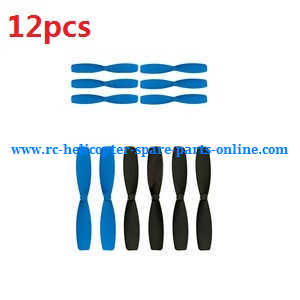 JJRC H21 quadcopter spare parts main blades 12pcs (Blue+Black)