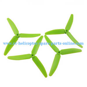 Hubsan H216A RC Quadcopter spare parts upgrade 3-leaf main blades (Green) - Click Image to Close