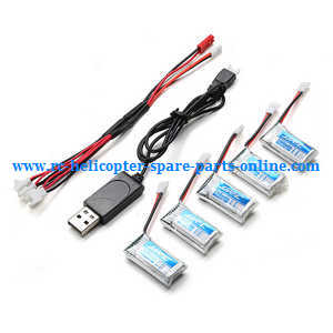 JJRC H22 quadcopter spare parts 1 To 5 charger wire + USB charger + 5*3.7V 220mAh battery set