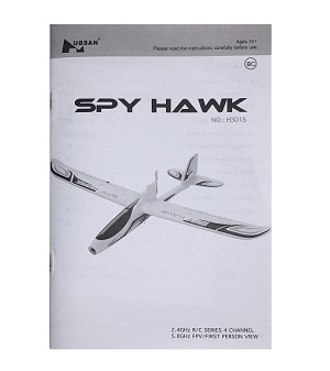 Hubsan H301S SPY HAWK RC Airplane spare parts English manual book