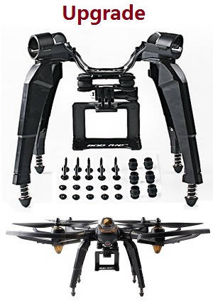 Hubsan H501C RC Qua unddcopter spare parts upgrade spring undercarriage + camera plate form for Gopro kit (Black)