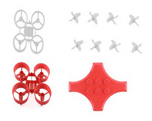 JJRC H67 RC quadcopter drone spare parts main frame (Red+White) + upper cover + main blades set - Click Image to Close