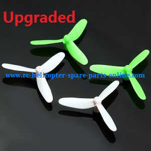 JJRC H7 quadcopter spare parts main blades (Upgraded) Green-White - Click Image to Close