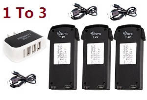 JJRC H78G RC quadcopter drone spare parts 1 to 3 charger set + 3*7.4V 1200mAh battery set