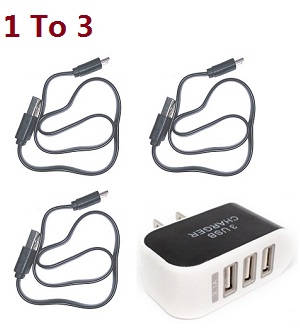 JJRC H86 RC quadcopter drone spare parts 1 to 3 charger adapter with 3*USB charger wire - Click Image to Close