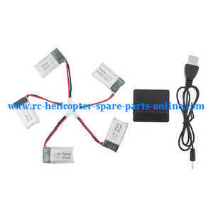 JJRC H98 H98WH quadcopter spare parts 1 to 5 charger box set + 5*battery 3.7V 400mAh
