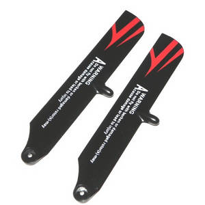 Hisky HCP100 FBL100 MCPX RC Helicopter spare parts main blades (Black-Orange or Random color) - Click Image to Close
