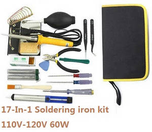 Hisky HCP100 FBL100 MCPX RC Helicopter spare parts 17-In-1 Voltage 110-120V 60W soldering iron set - Click Image to Close