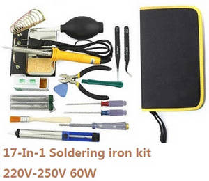 Hisky HCP100 FBL100 MCPX RC Helicopter spare parts 17-In-1 Voltage 220-250V 60W soldering iron set - Click Image to Close