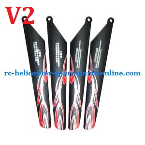 Huan Qi HQ 848 848B 848C RC helicopter spare parts main blades (Red V2) - Click Image to Close