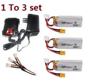 JJRC M03 E160 Yu Xiang F1 RC Helicopter spare parts 1 to 3 charger and balance box + 3*7.4V 700mAh battery set