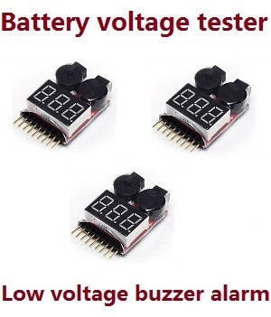 JJRC M03 E160 Yu Xiang F1 RC Helicopter spare parts Lipo battery voltage tester low voltage buzzer alarm (1-8s) 3pcs - Click Image to Close