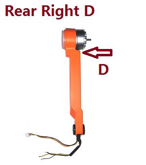 JJRC X17 G105 Pro RC quadcopter drone spare parts side motor bar set (Rear Right D) Orange - Click Image to Close