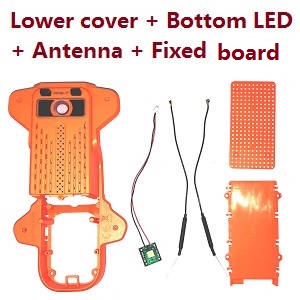 JJRC X17 G105 Pro RC quadcopter drone spare parts lower cover + LED + antenna + fixed board Orange - Click Image to Close