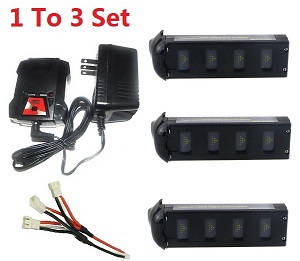 JJRC X8 RC Quadcopter spare parts 1 To 3 charger set + 3*7.4V 1800mAh battery set - Click Image to Close
