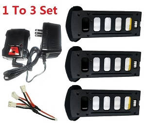 JXD 528 Jin Xing Da JD RC Quadcopter Drone spare parts 1 to 3 charger and balance box set + 3*7.4V 750mAh battery set