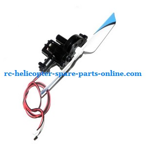 JXD 349 helicopter spare parts tail blade + tail motor + tail motor deck (Blue) - Click Image to Close