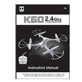 Kai Deng K60 RC quadcopter drone spare parts English manual book