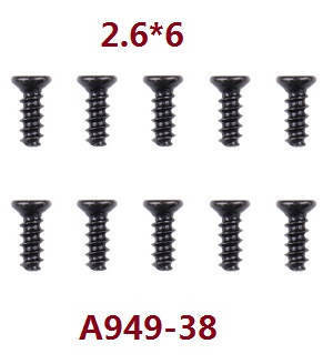 Wltoys K929 K929-A K929-B RC Car spare parts screws 2.6*6 A949-38 - Click Image to Close