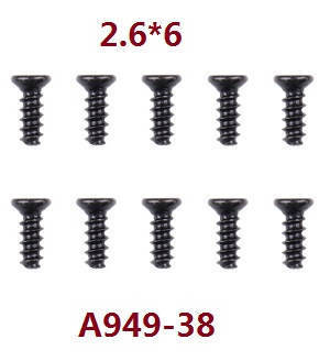 Wltoys K929 K929-A K929-B RC Car spare parts screws 2.6*6 A949-38