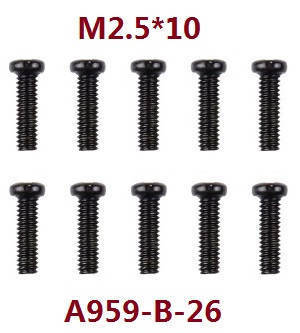 Wltoys K929 K929-A K929-B RC Car spare parts screws M2.5*10 A959-B-26 - Click Image to Close