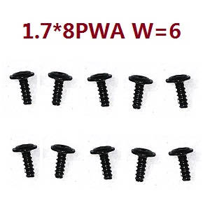 Wltoys K969 K979 K989 K999 P929 P939 RC Car spare parts screws 1.7*8PWA W6 10pcs - Click Image to Close