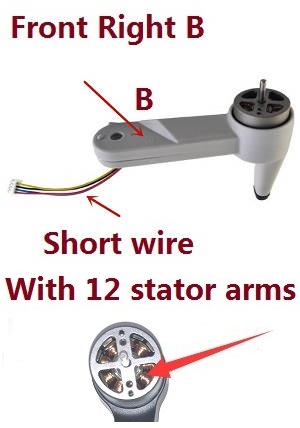 LI YE ZHAN TOYS LYZRC L900 Pro RC Drone spare parts side motor bar Front B White (With 12 stator arms) - Click Image to Close