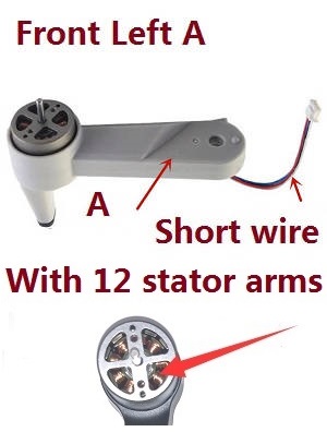 LI YE ZHAN TOYS LYZRC L900 Pro RC Drone spare parts side motor bar Front A White (With 12 stator arms) - Click Image to Close