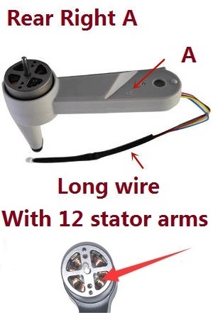 LI YE ZHAN TOYS LYZRC L900 Pro RC Drone spare parts side motor bar Rear A White (With 12 stator arms) - Click Image to Close