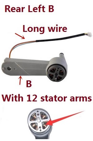 LI YE ZHAN TOYS LYZRC L900 Pro RC Drone spare parts side motor bar Rear B White (With 12 stator arms) - Click Image to Close