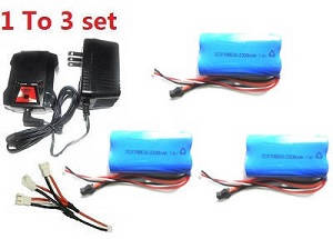 LH-1201 LH-1201D RC helicopter spare parts 1 to 3 charger box set + 3* 7.4V 2200mAh battery set - Click Image to Close
