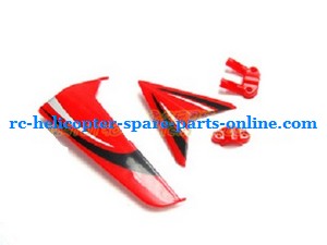 Egofly LT-712 RC helicopter spare parts tail decorative set (red) - Click Image to Close