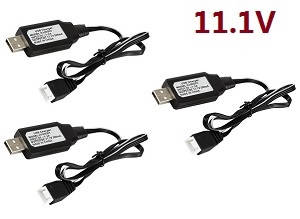 JJRC M02 RC Aircraft drone spare parts USB charger cable 11.1V 3pcs - Click Image to Close