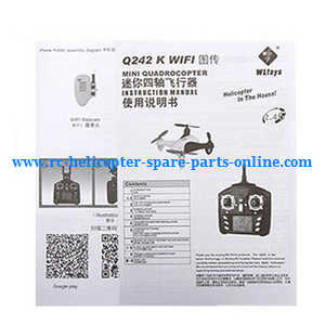Wltoys WL Q242 Q242K Q242G DQ242 quadcopter spare parts english manual book (Q242K)
