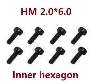 JJRC Q39 Q40 RC truck car spare parts inner hexagon screws HM 2.0*6.0 8pcs - Click Image to Close