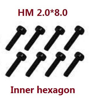 JJRC Q39 Q40 RC truck car spare parts inner hexagon screws HM 2.0*8.0 8pcs - Click Image to Close